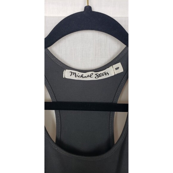 Michael Stars Dress Racerback Midi Bodycon Hunter Green MP Ruched Party Sexy - Picture 3 of 5